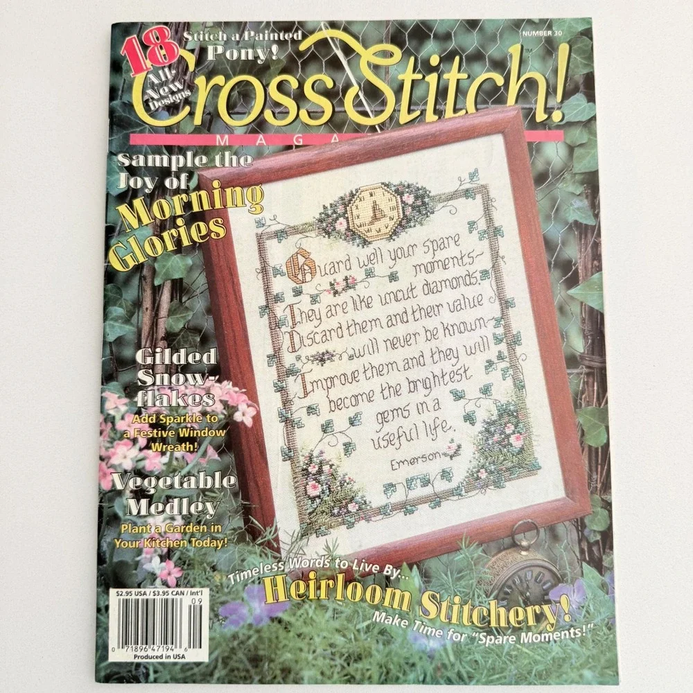 Lot‎ 3 Vintage Cross Stitch Magazines 1990s Needlework Patterns Samplers